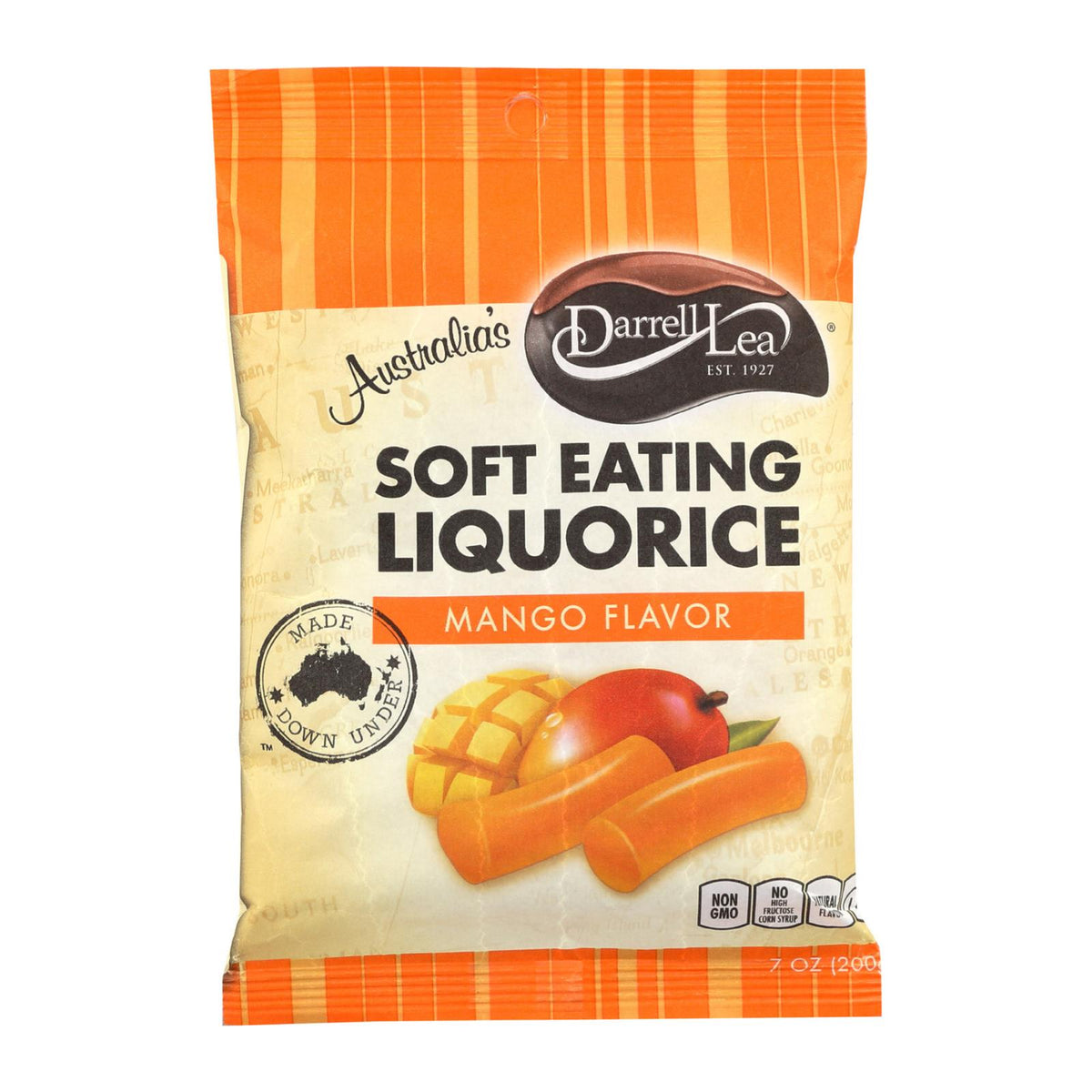 Darrell Soft Eating Liquorice - Mango - Case of 8 - 7 oz.