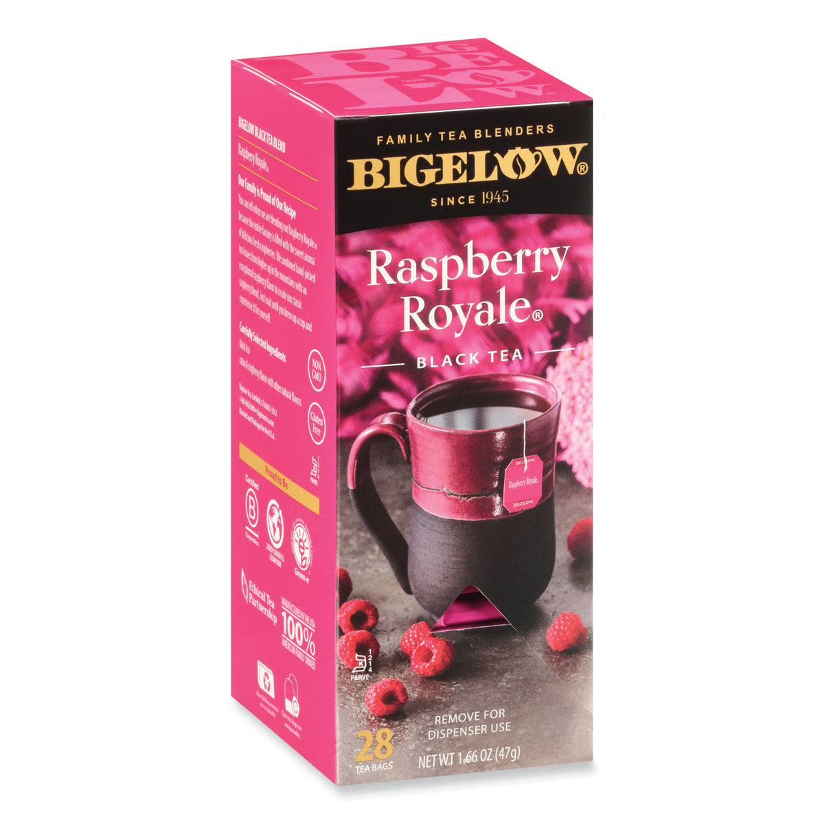 Bigelow Raspberry Black Tea, Raspberry, 0.34 lbs, 28/Box (BTC003401)