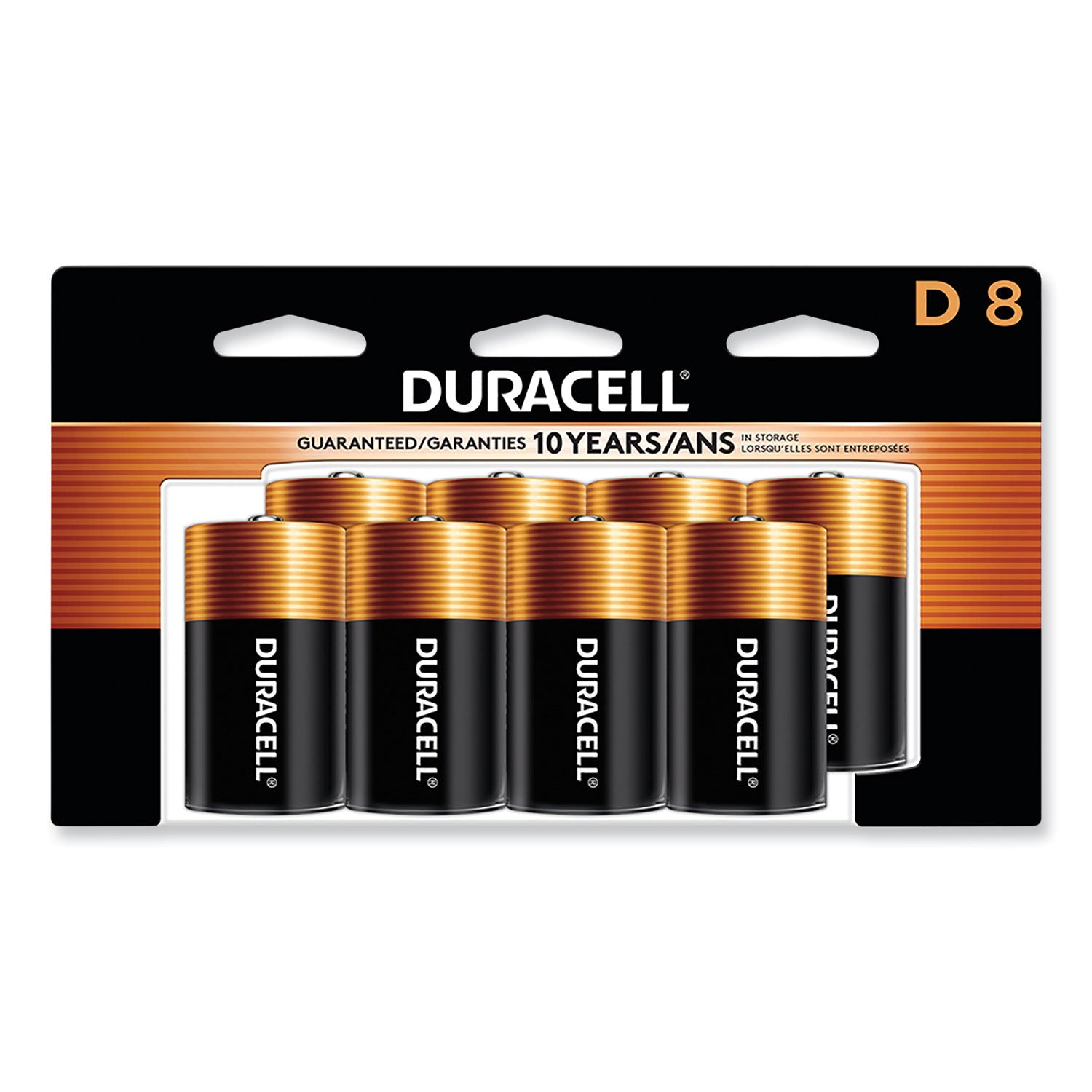 Duracell CopperTop Alkaline D Batteries, 8/Pack (DURMN13R8DWPK)