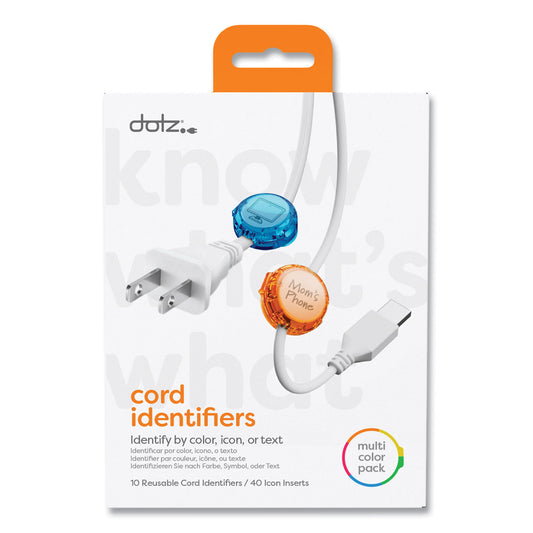 Dotz Cord ID, (10) Multi-Colored Identifiers, (40) Punch Out Icons (LEE21211)