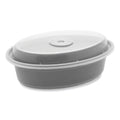Pactiv Evergreen Newspring VERSAtainer Microwavable Containers, Oval, 16 oz, 6.8 x 4.8 x 1.9, Black/Clear, Plastic, 150/Carton (PCTOC16B)