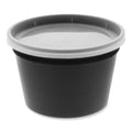 Pactiv Evergreen Newspring DELItainer Microwavable Container, 16 oz, 4.55 x 4.55 x 3.1, Black/Clear, Plastic, 240/Carton (PCTYSD2516B)