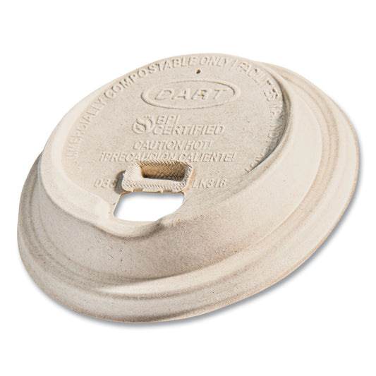 Dart Fiber Lids for Paper Cups, ProPlanet Seal, Fits 10 oz to 24 oz Cups, Tan, 1,000/Carton (DCCLK316FBR)