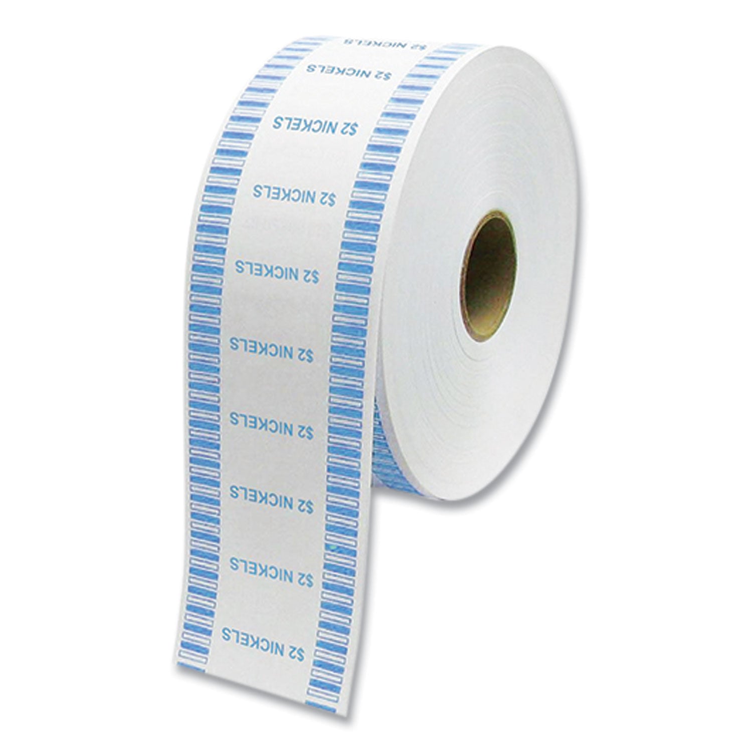 CONTROLTEK Automatic Coin Wrapper Roll for Coin Wrapping Machines, Nickels, $2.00, Kraft/Blue, 2,000/Roll, 8 Rolls/Carton (CNK575035)