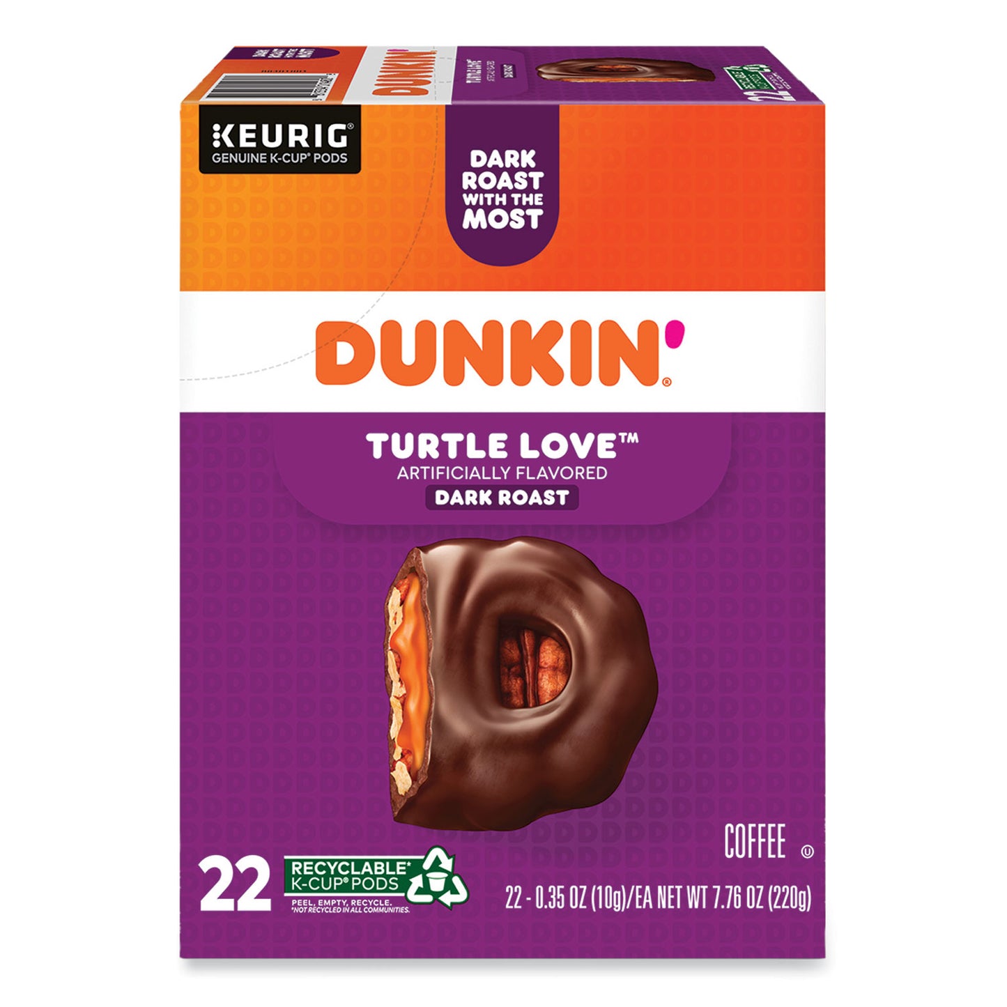 Dunkin Donuts K-Cup Pods, Turtle Love Coffee, 22/Box (GMT5000367615)