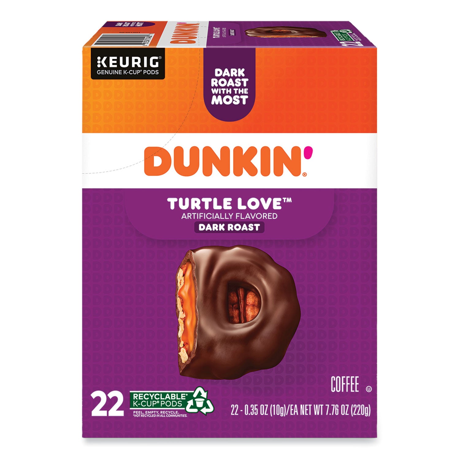 Dunkin Donuts K-Cup Pods, Turtle Love Coffee, 22/Box (GMT5000367615)