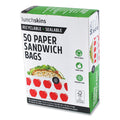 Lunchskins Peel and Seal Sandwich Bag with Closure Strip, 6.3" x 2" x 7.9", Red Apples/White, 50/Box (LCH854735005911)