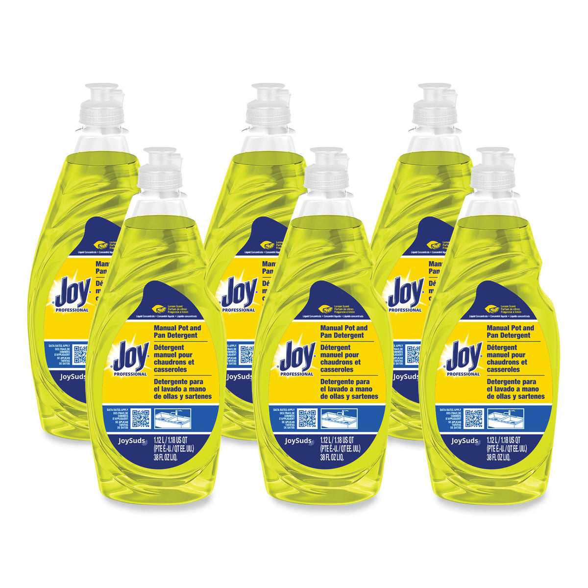 Joy Dishwashing Liquid, Lemon Scent, 38 oz Bottle, 8/Carton (JOY43606CT)