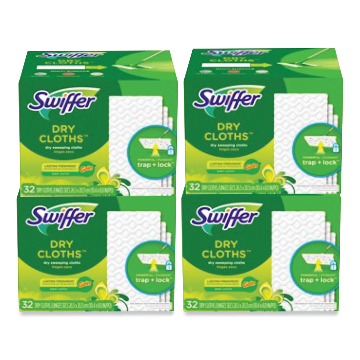Swiffer Dry Refill Cloths. 8 x 10.4, White, 32 Box, 4 Boxes/Carton (PGC83059)
