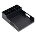 Mind Reader Network Collection Utensil, Napkin and Plate Countertop Organizer, 15.2 x 11.5 x 4.45, Plastic, Black (EMSPSNAPUTBLK)