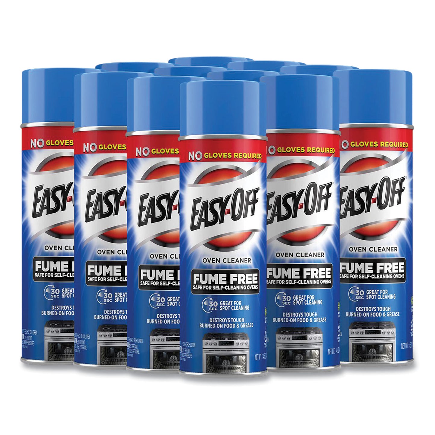 EASY-OFF Fume-Free Oven Cleaner, Lemon Scent 14.5 oz Aerosol Spray, 12/Carton (RAC87977CT)