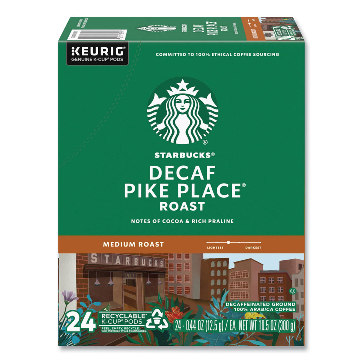 Starbucks Pike Place Decaf Coffee K-Cups Pack, 24/Box (SBK011111161)