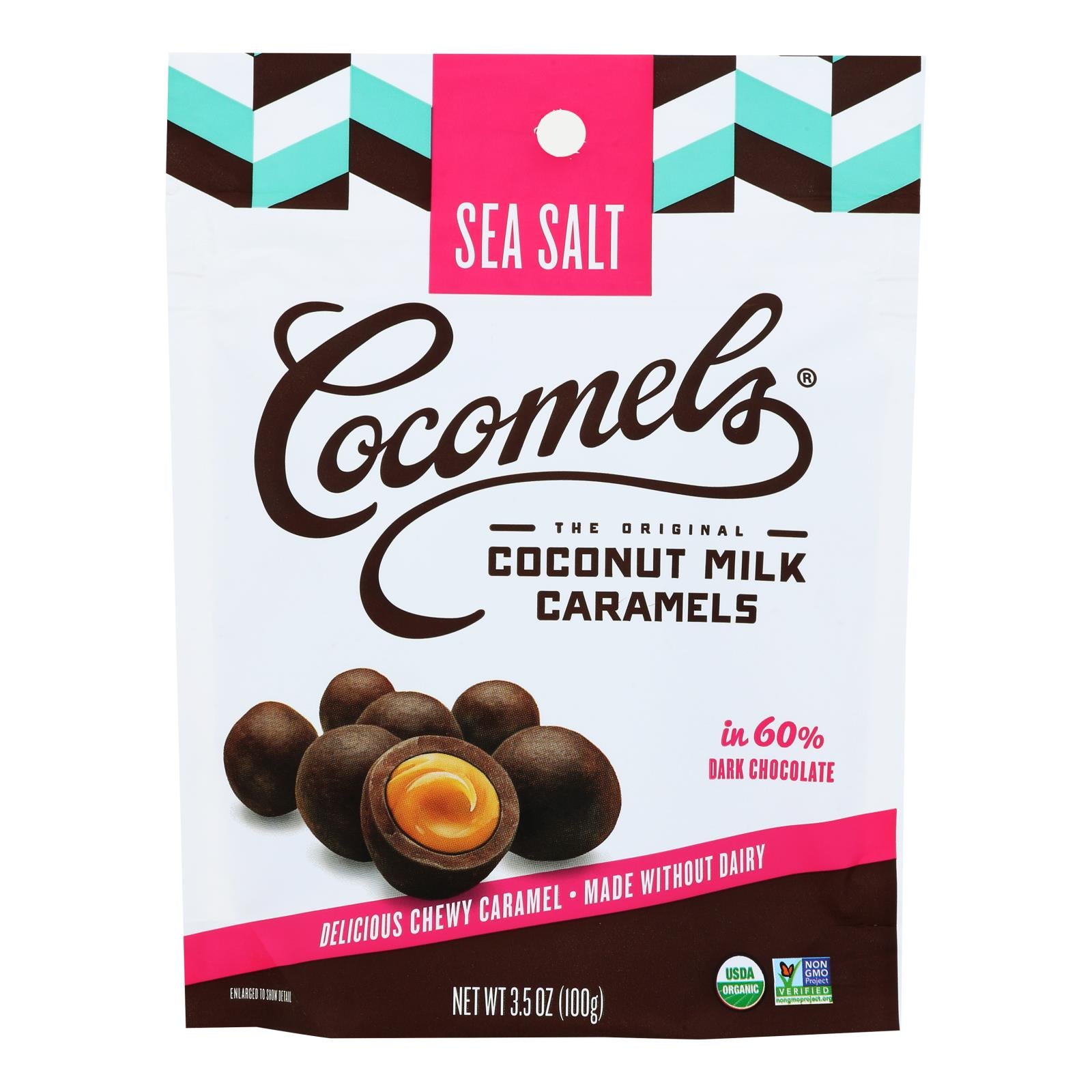 Cocomel - Carmel Bite - Organic - Sea Salt - Case Of 6 - 3.5 Oz