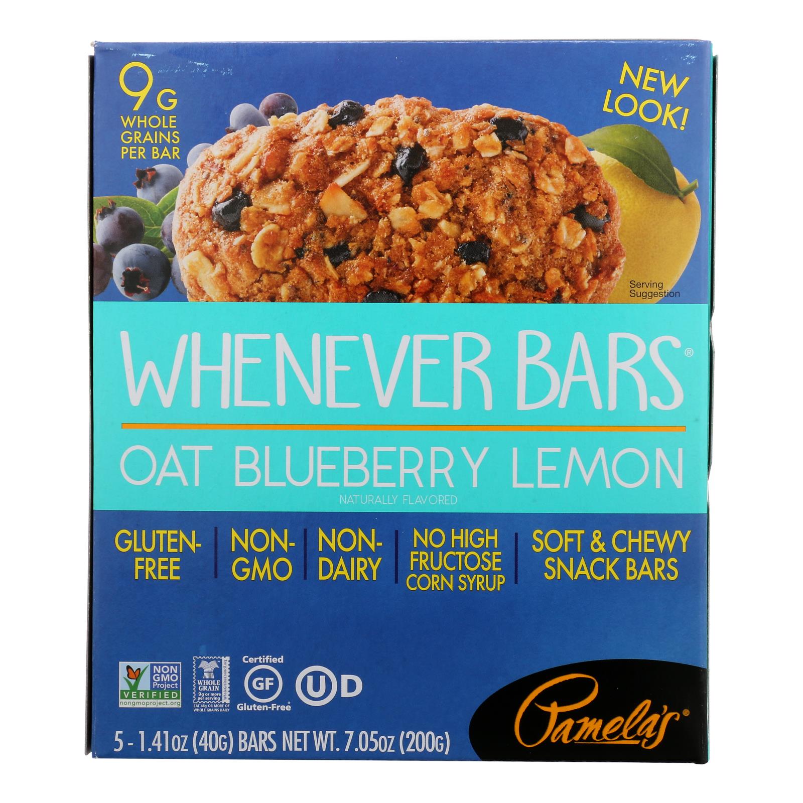 Pamela's Products - Oat Whenever Bars - Blueberry Lemon - Case Of 6 - 1.41 Oz.