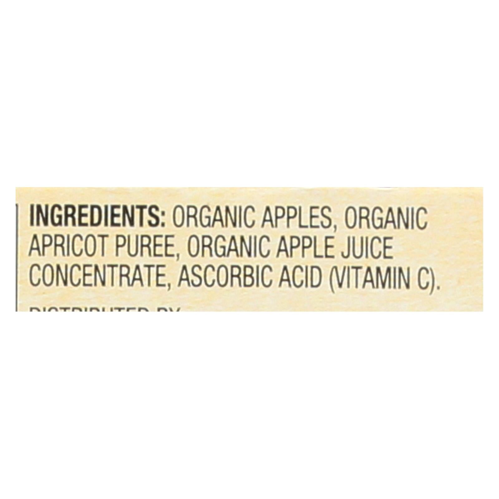 Santa Cruz Organic Apple Sauce - Apricot - Case Of 12 - 4 Oz.