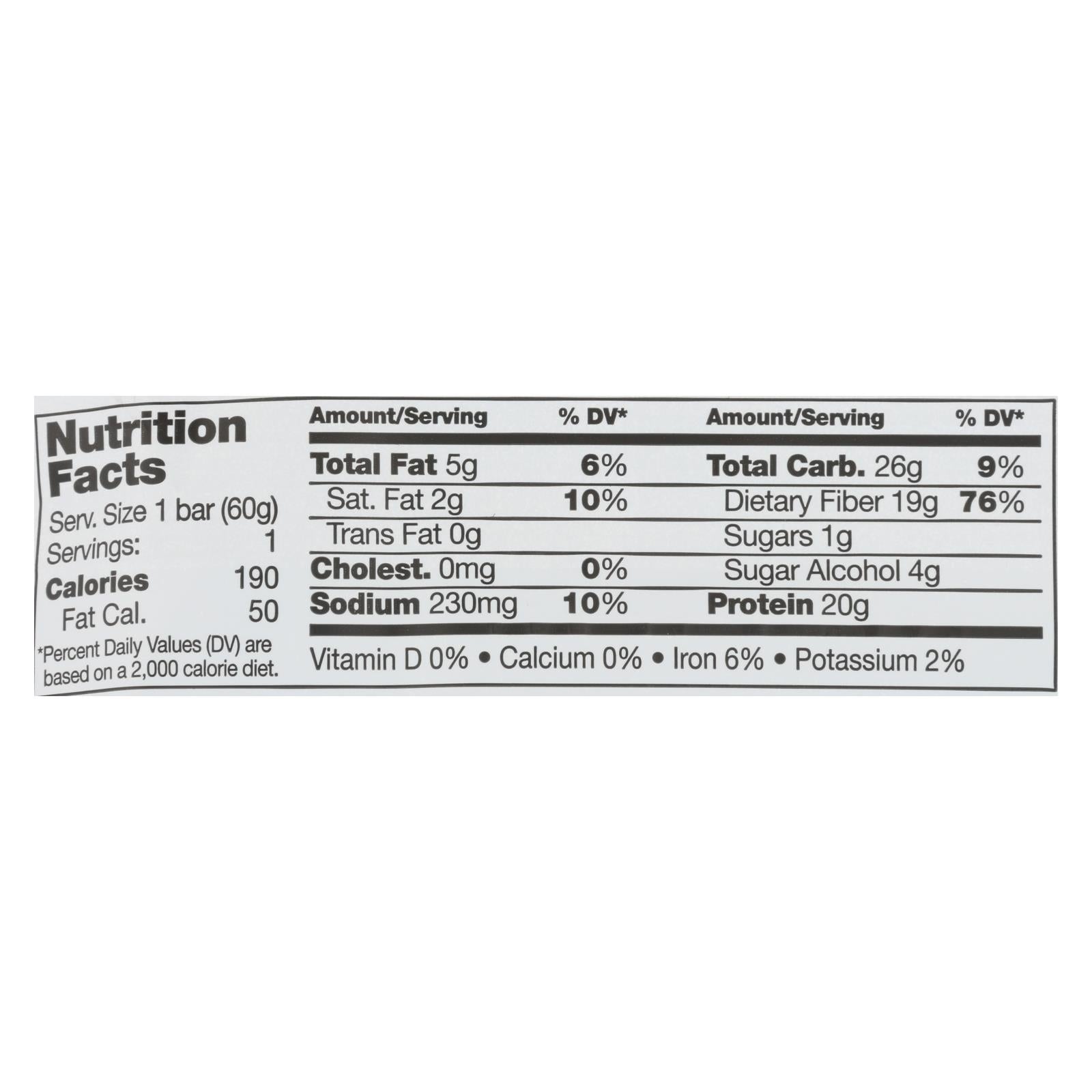 No Cow Bar Protein Bar - Case Of 12 - 2.12 Oz