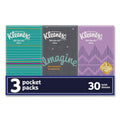 Kleenex On The Go Packs Facial Tissues, 3-Ply, White, 10 Sheets/Pouch, 3 Pouches/Pack, 36 Packs/Carton (KCC11976)