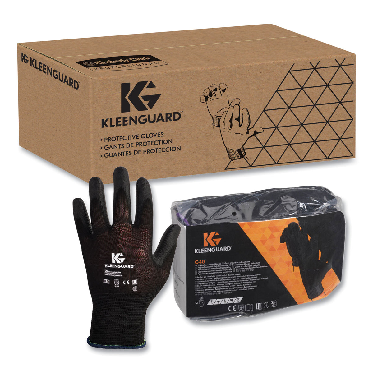 KleenGuard G40 Polyurethane Coated Gloves, Medium, Black, 12 Pairs/Pack (KCC13838)
