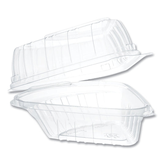 Dart Showtime Clear Hinged Containers, Pie Wedge, 6.67 oz, 6.1 x 5.6 x 3, Clear, Plastic, 125/Pack, 2 Packs/Carton (DCCC54HT1)