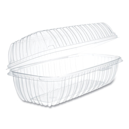 Dart Showtime Clear Hinged Containers, Hoagie Container, 29.9 oz, 5.1 x 9.9 x 3.5, Clear, Plastic, 100/Bag 2 Bags/Carton (DCCC99HT1)