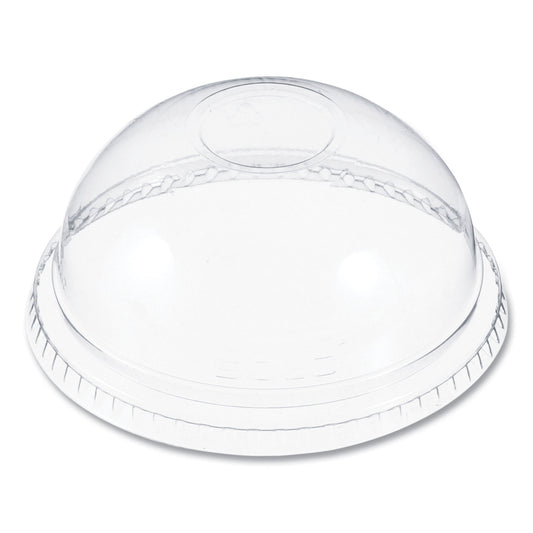 Dart Plastic Dome Lid, No-Hole, Fits 9 oz to 22 oz Cups, Clear, 100/Sleeve, 10 Sleeves/Carton (DCCDNR662)