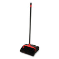 O-Cedar Commercial Maxi-Plus Lobby Dust Pan with Rear Wheels, 13 x 35, 30" Handle, Plastic, Black, 6/Carton (96208CT)