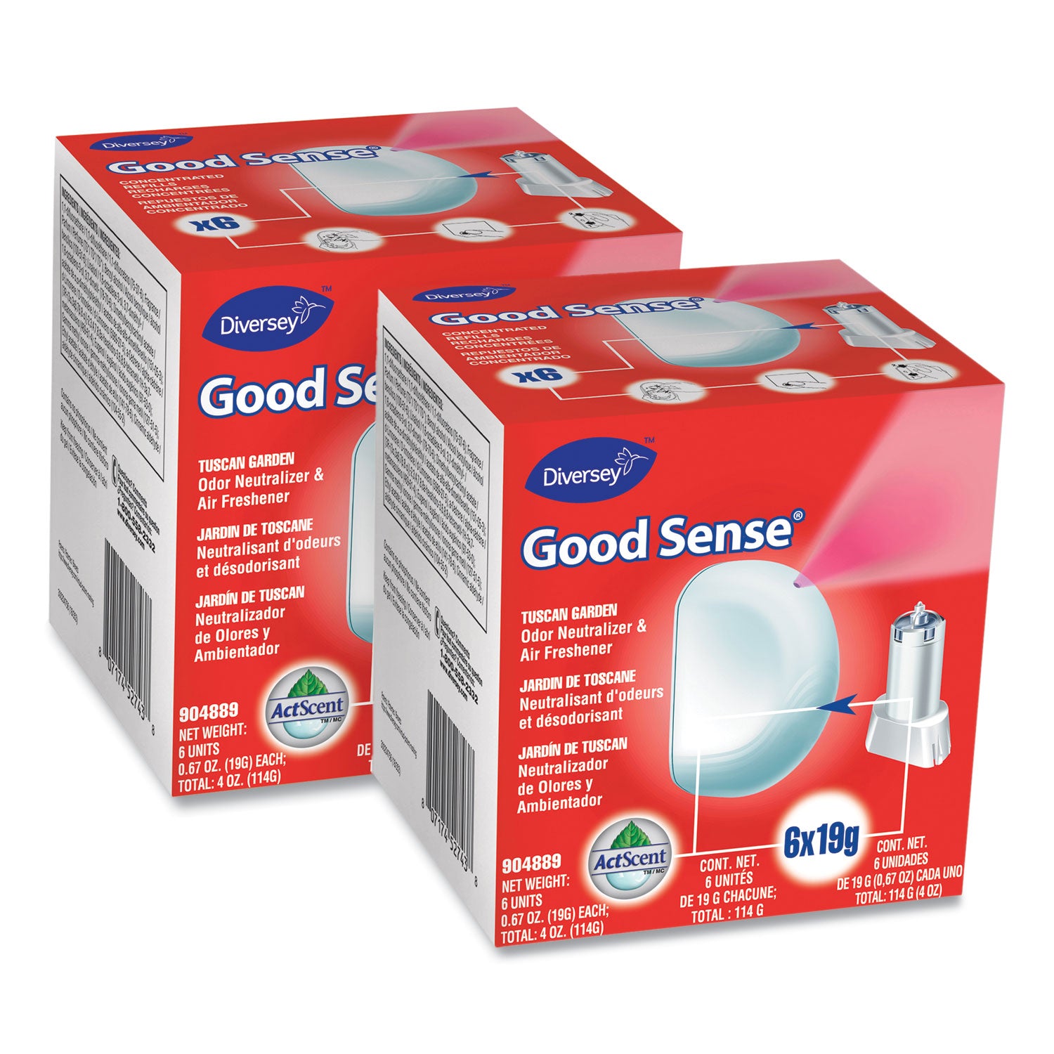 Diversey Good Sense Automatic Spray System, Tuscan Garden Scent, 0.67 oz Cartridge, 12/Carton (DVO101109732)