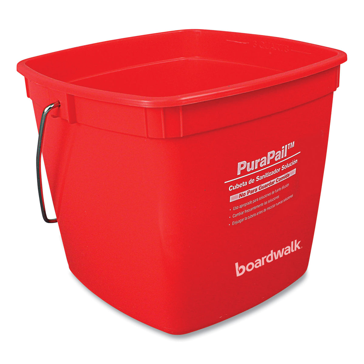 Boardwalk PuraPail, 6 qt, Polypropylene, Red/White (BWK6QTREDBKT)