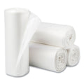 Inteplast Group High-Density Commercial Can Liners, 60 gal, 12 mic, 38" x 60", Clear, Interleaved Roll, 25 Bags/Roll, 8 Rolls/Carton (IBSS386012N)