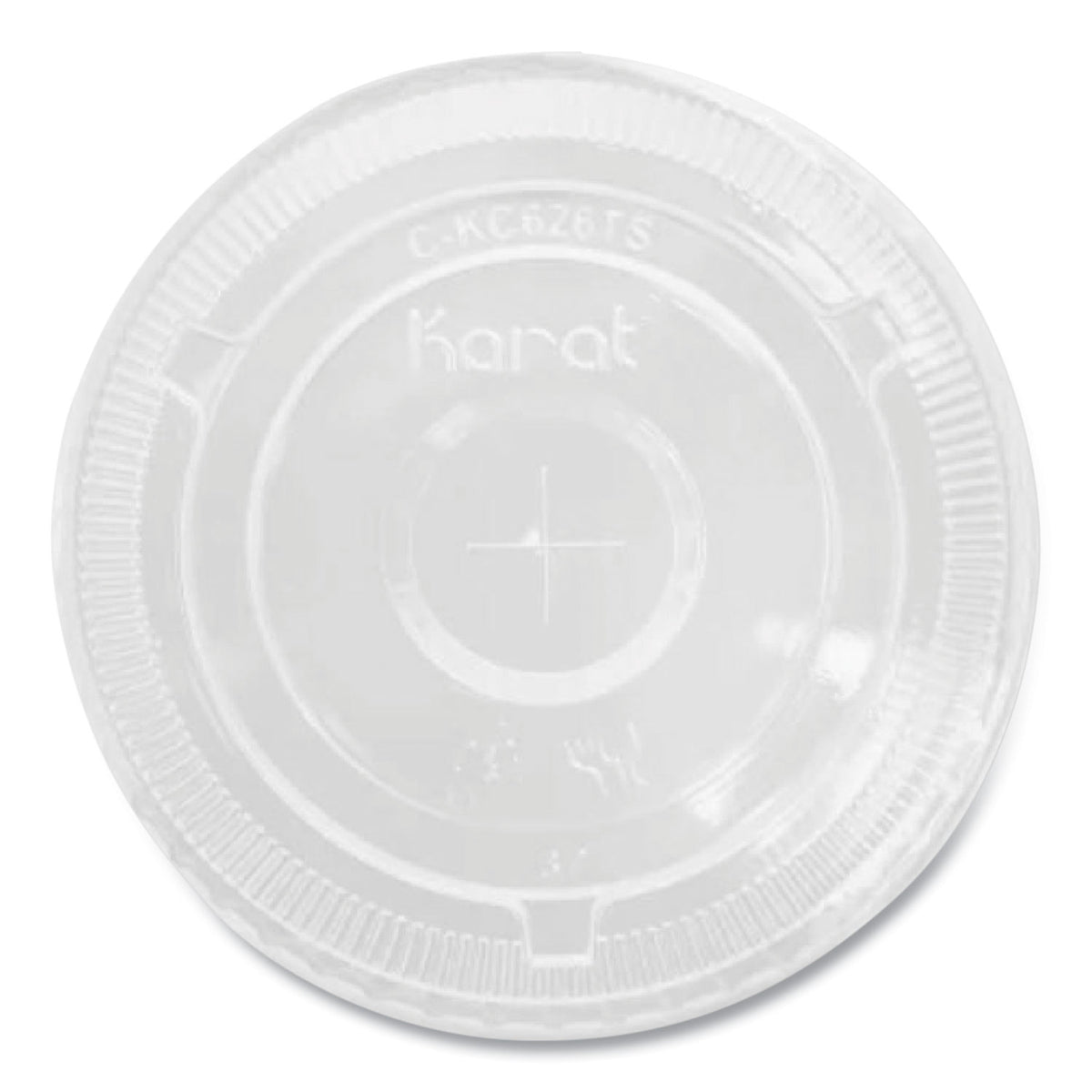 Karat PET Lids, Flat with Straw Slot, Fits 12 oz to 24 oz Cold Cups, Clear, 1,000/Carton (KRTCKC626TS)