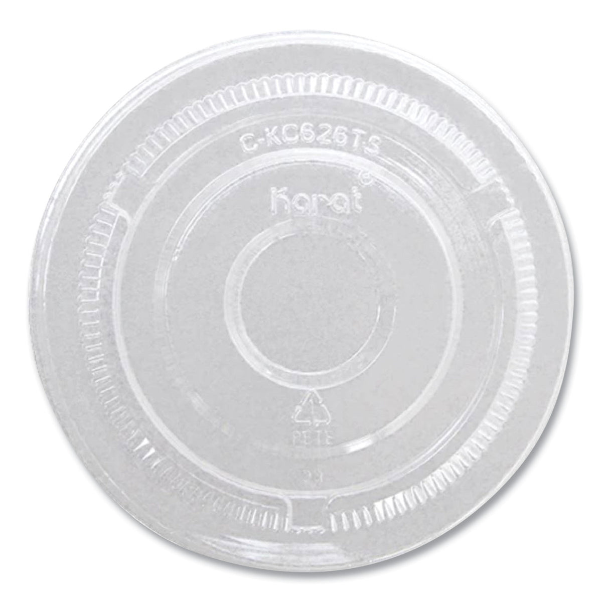 Karat PET Lids, 12 oz to 24 oz Cold Cups, No Hole Flat Lid, Clear, 1,000/Carton (KRTCKC626TSNH)