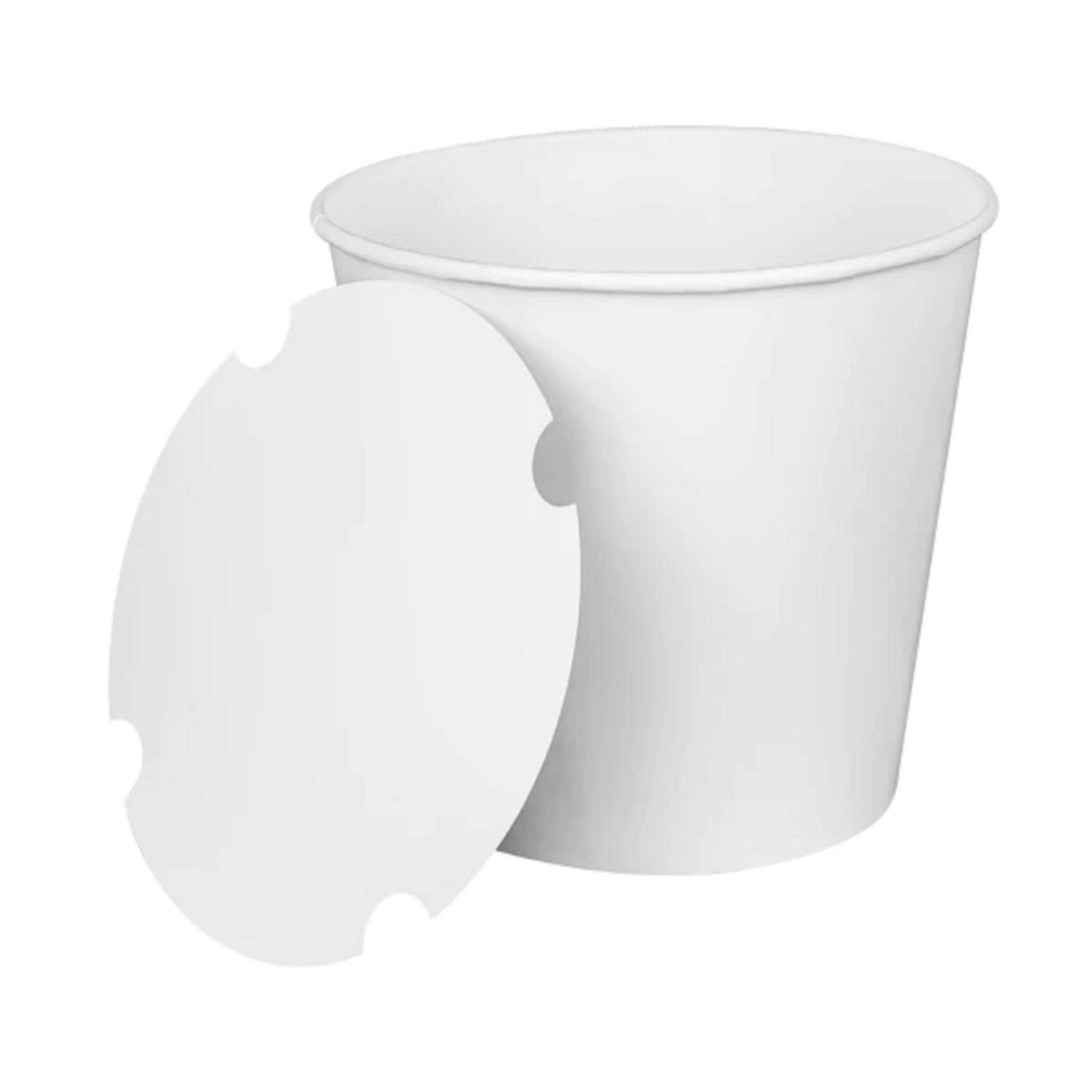 Karat Food Bucket with Lid, 170 oz, 8.9" Dia x 8.36"h, White, Paper, 150/Carton (KRTCFB170WBNDL)