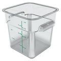 Carlisle Squares Polycarbonate Food Storage Container, 4 qt, 7.13 x 7.13 x 7.29, Clear, Plastic (CFS1195107)