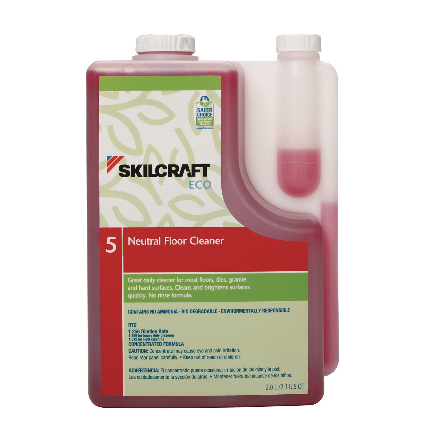 AbilityOne 7930017149188, SKILCRAFT ECO Neutral Floor Cleaner Concentrate, 2 L Bottle, 4/Pack