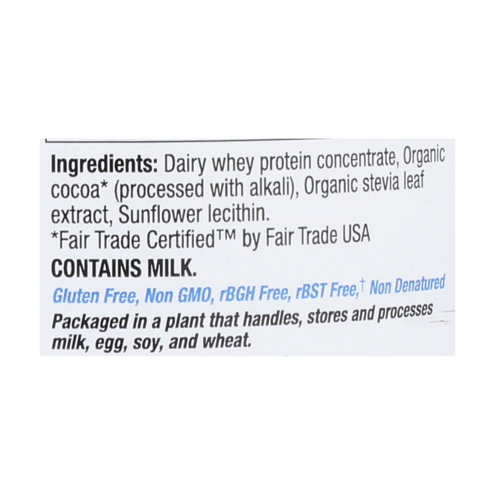 Tera's Whey Protein - Rbgh Free - Fair Trade Dark Chocolate - 12 Oz