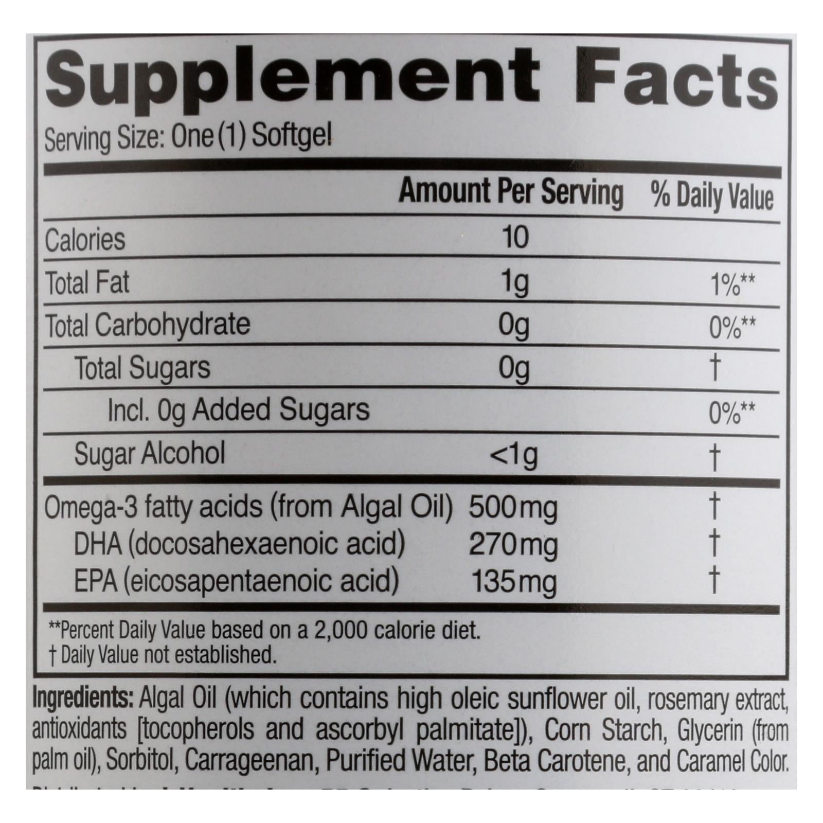 Amerifit Nutrition Ovega-3 - 500 Mg - 60 Vegetarian Softgels