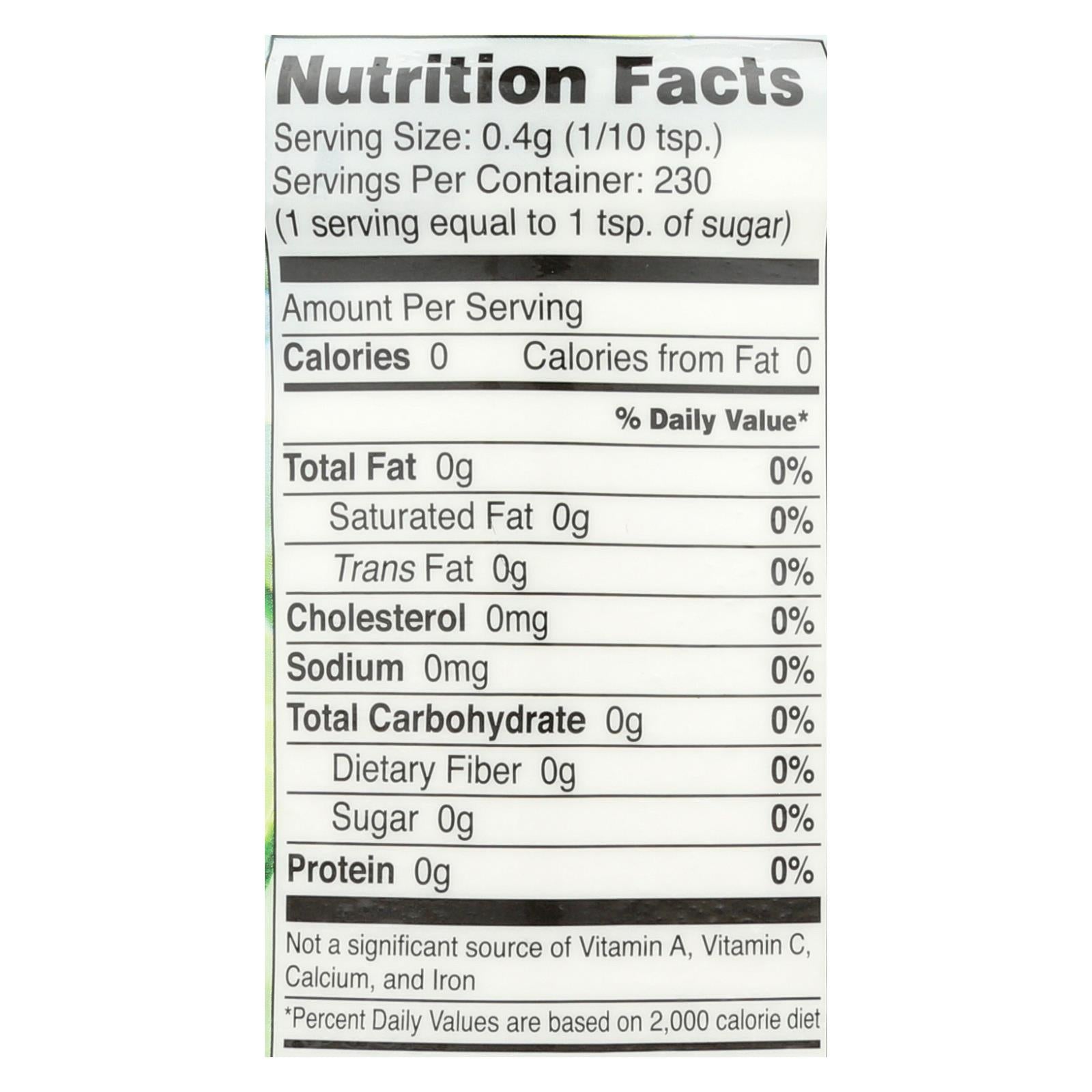 Sweet Leaf Sweetener - Organic - Stevia - 3.2 Oz