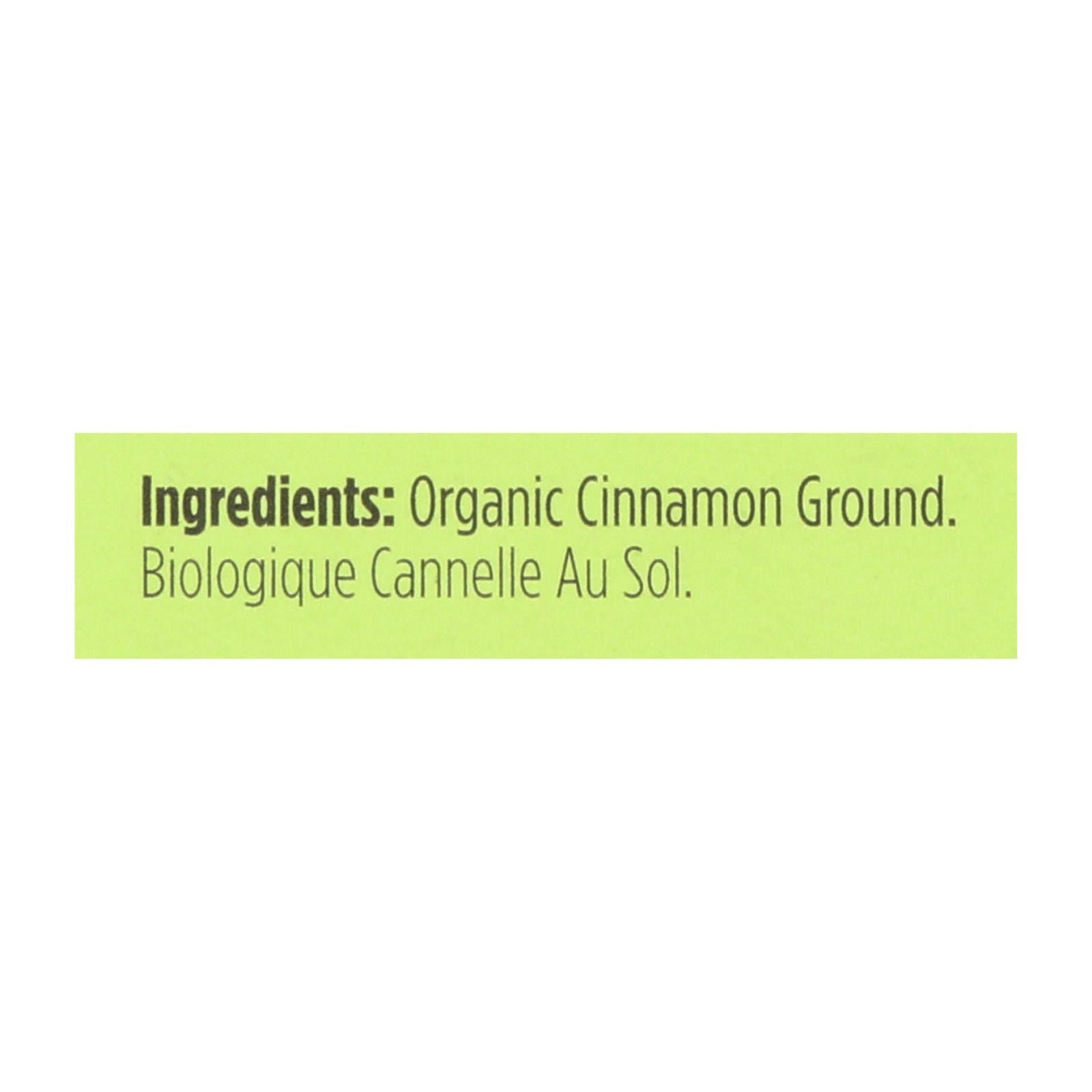 Spicely Organics - Organic Cinnamon - Ground - Case Of 6 - 0.45 Oz.