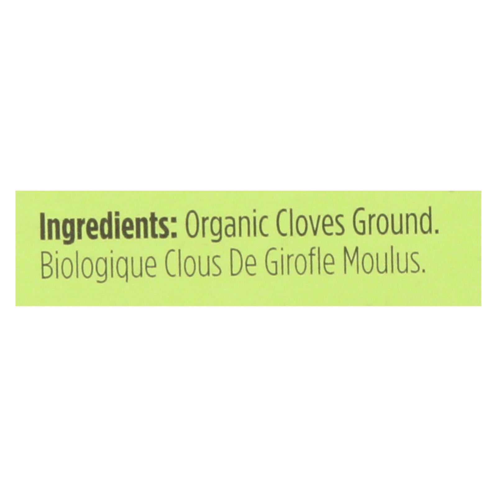 Spicely Organics - Organic Cloves - Ground - Case Of 6 - 0.4 Oz.