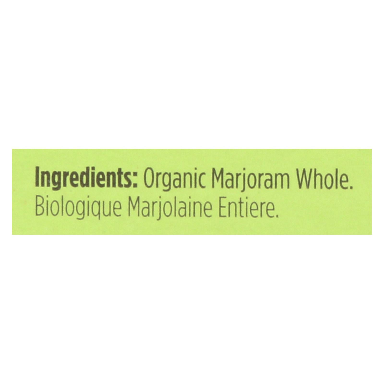 Spicely Organics - Organic Marjoram - Whole - Case Of 6 - 0.1 Oz.