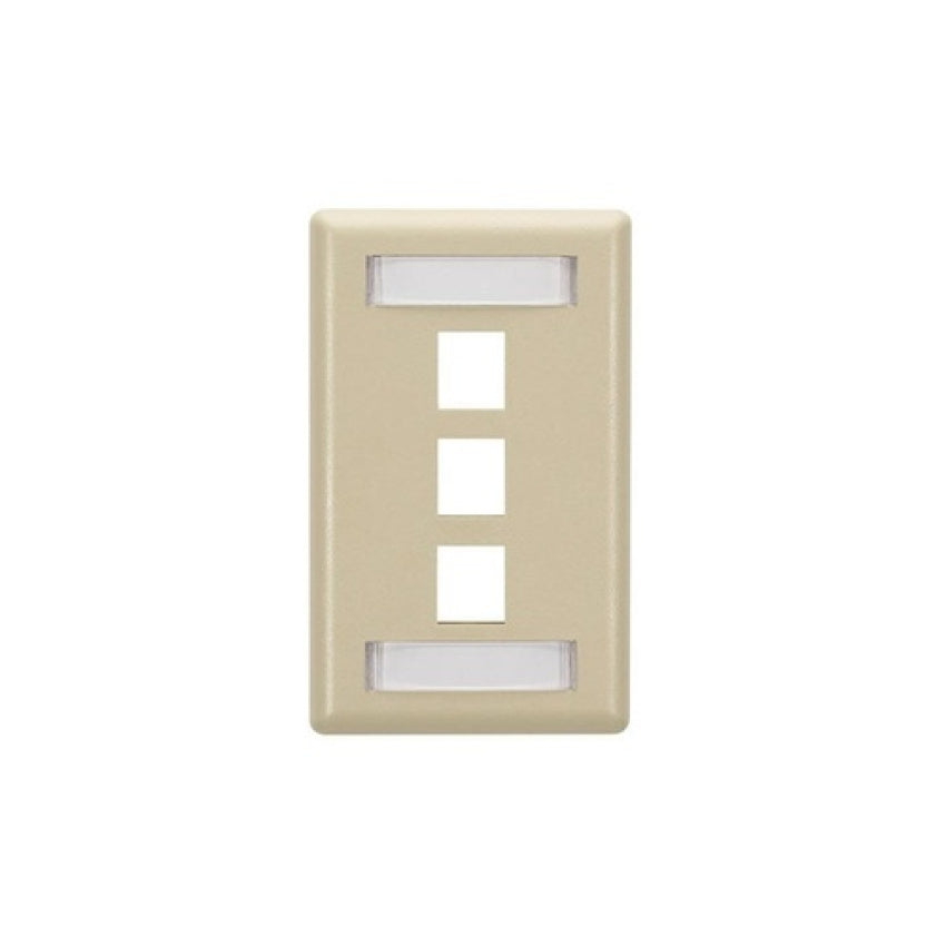 Black Box Keystone Wallplate - Single-gang, 3-port, Ivory, Gsa, Taa (WPT466)