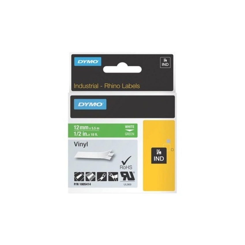 DYMO Rhino 1/2in Green Vinyl-12mm (1805414)
