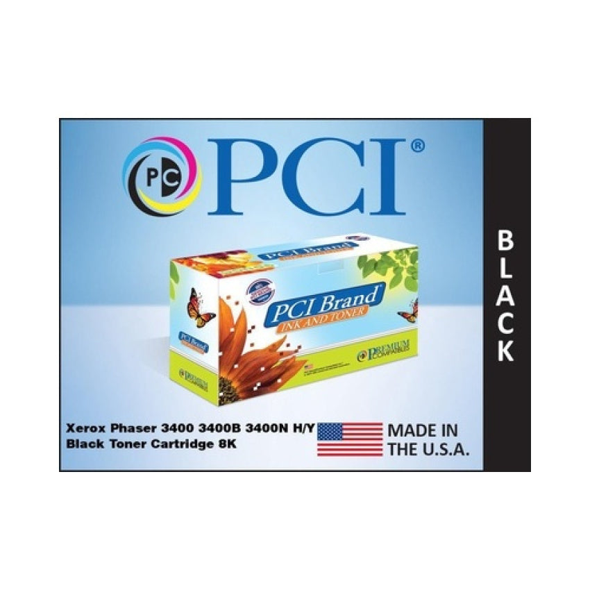 PCI Brand Compatible Xerox 106r00462 Black Toner Cartridge 8000 Page Yield For Xerox 3400/3400b/3400n Made In Usa (106R00462PCI)
