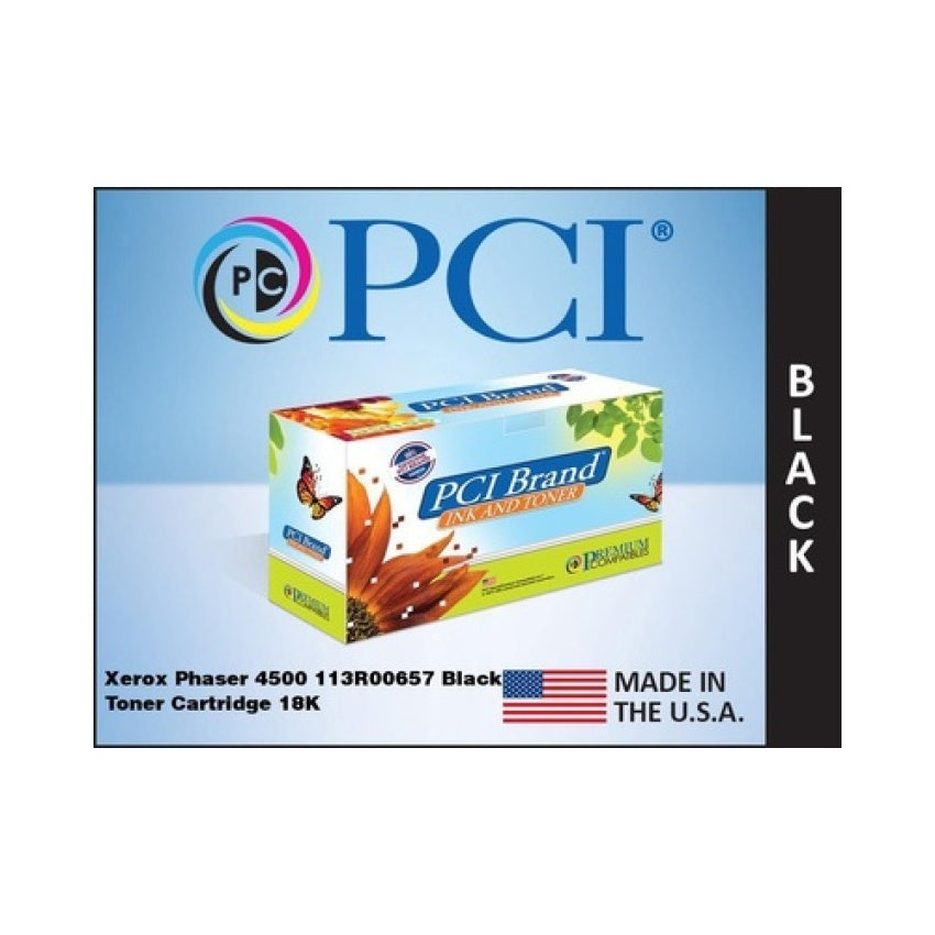 PCI Brand Eco-friendly Reman Xerox 113r00657 113r657 High Yield Black Toner Cartridge 18000 Page Yield For Xerox Phaser 4500, Xerox Phaser 4500n (113R00657PCI)