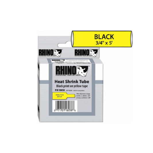 DYMO Rhino 3/4 Yellow Heat Shrink Tubes (18058)