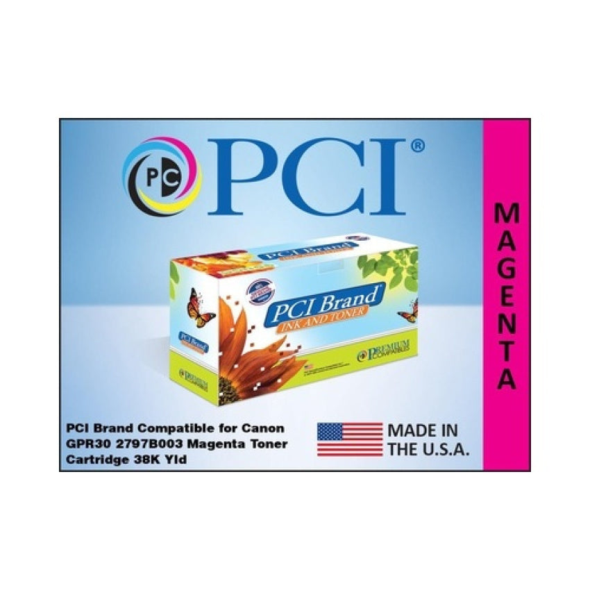 PCI Brand Canon Gpr-30 2797b003 Xl Magenta Toner Cartridge 38000 Page Yield For Canon Imagerunner Advance C5045/c5051/c5250/c5255/2797b003aa/gpr30 (2797B003AAPCI)