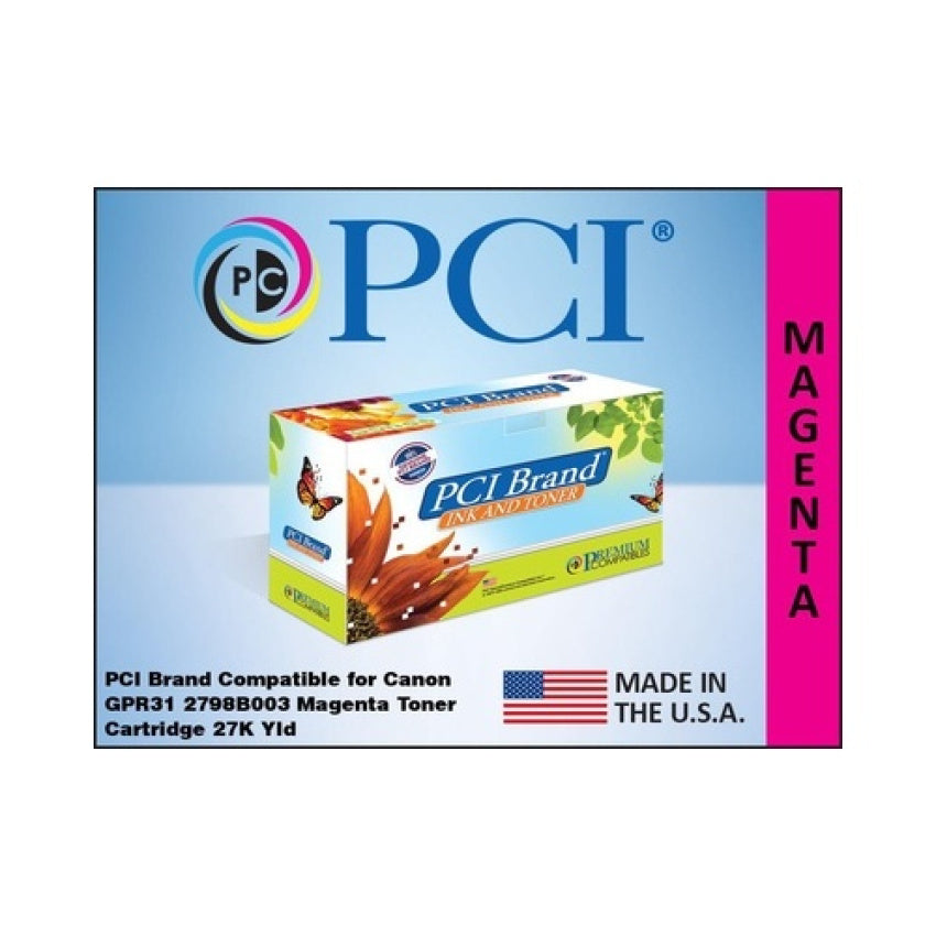 PCI Brand Canon Gpr-31 2798b003 Magenta Toner Cartridge 27000 Page Yield For Canon Imagerunner Advance C5030/c5035/c5235/c5240/2798b003aa/gpr31 (2798B003AAPCI)