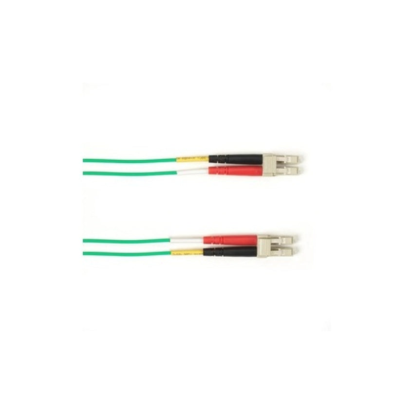 Black Box Os2 9/125 Singlemode Fiber Optic Patch Cable - Ofnr Pvc, Lc To Lc, Green, 3-m (9.8-ft.), Gsa, Taa, Non-returnable/non-cancelable (RSM003MLCLCGN)