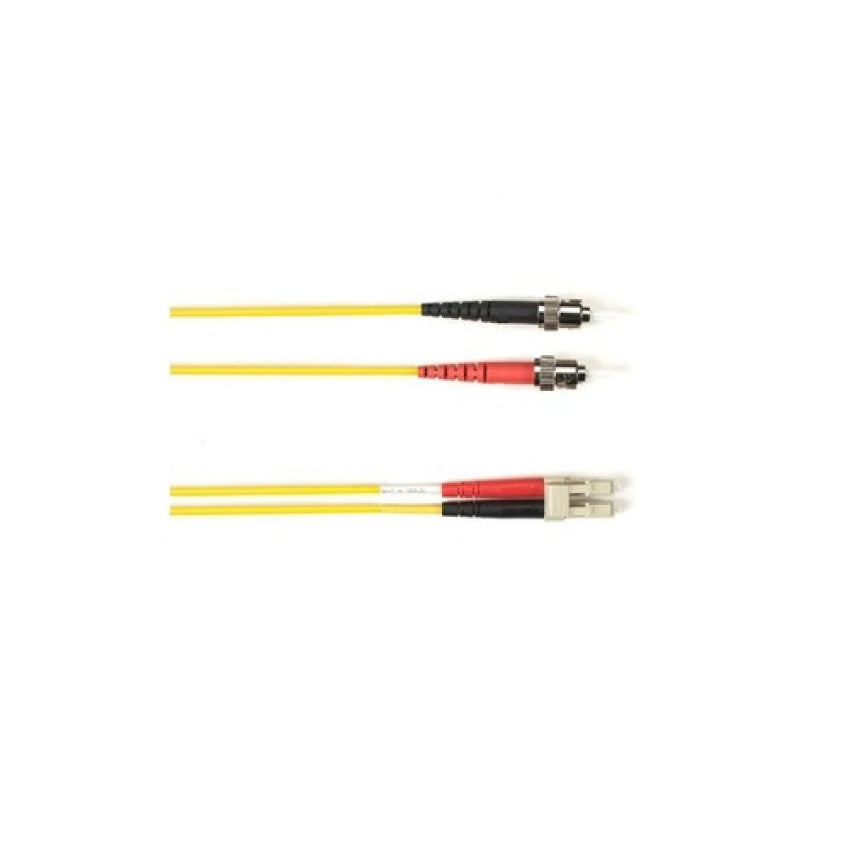 Black Box Os2 9/125 Singlemode Fiber Optic Patch Cable - Ofnr Pvc, St To Lc, Yellow, 15-m (49.2-ft.), Gsa, Taa, Non-returnable/non-cancelable (RSM015MSTLCYL)