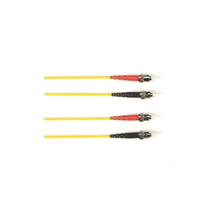 Black Box Os2 9/125 Singlemode Fiber Optic Patch Cable - Ofnr Pvc, St To St, Yellow, 15-m (49.2-ft.), Gsa, Taa, Non-returnable/non-cancelable (RSM015MSTSTYL)